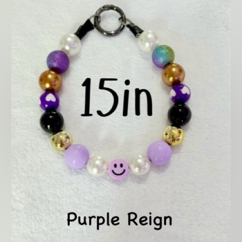 Fun! Cute! Glam! Handmade Beaded Pet Collar Necklace with Easy Spring Clasp